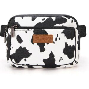 Waist Pack for Women Cow Print Black